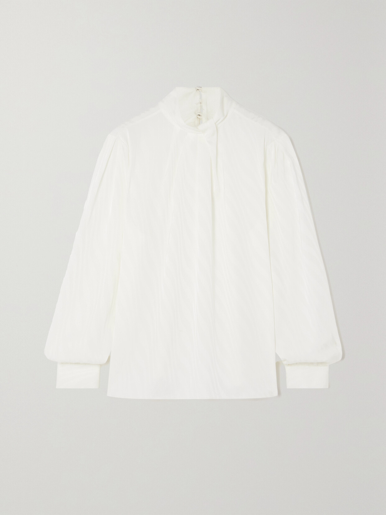FRAME Crepe De Chine Jacquard Blouse - Cream