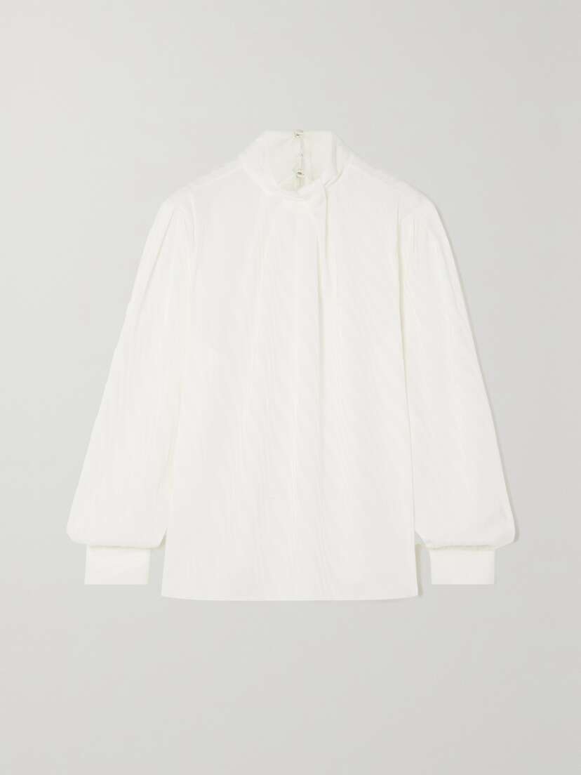 Frame Crepe De Chine Jacquard Blouse