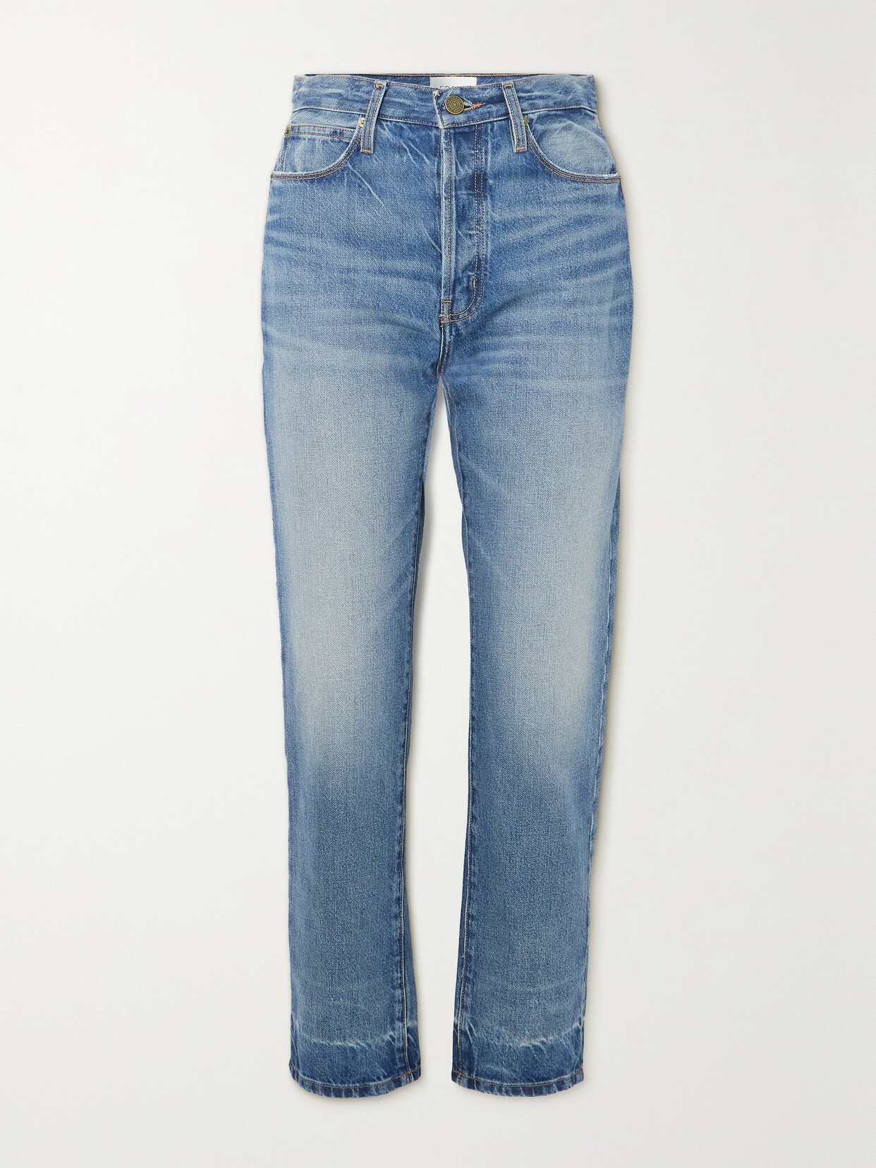 FRAME - + Net Sustain Le Mec Cropped High-rise Straight-leg Jeans - Blue