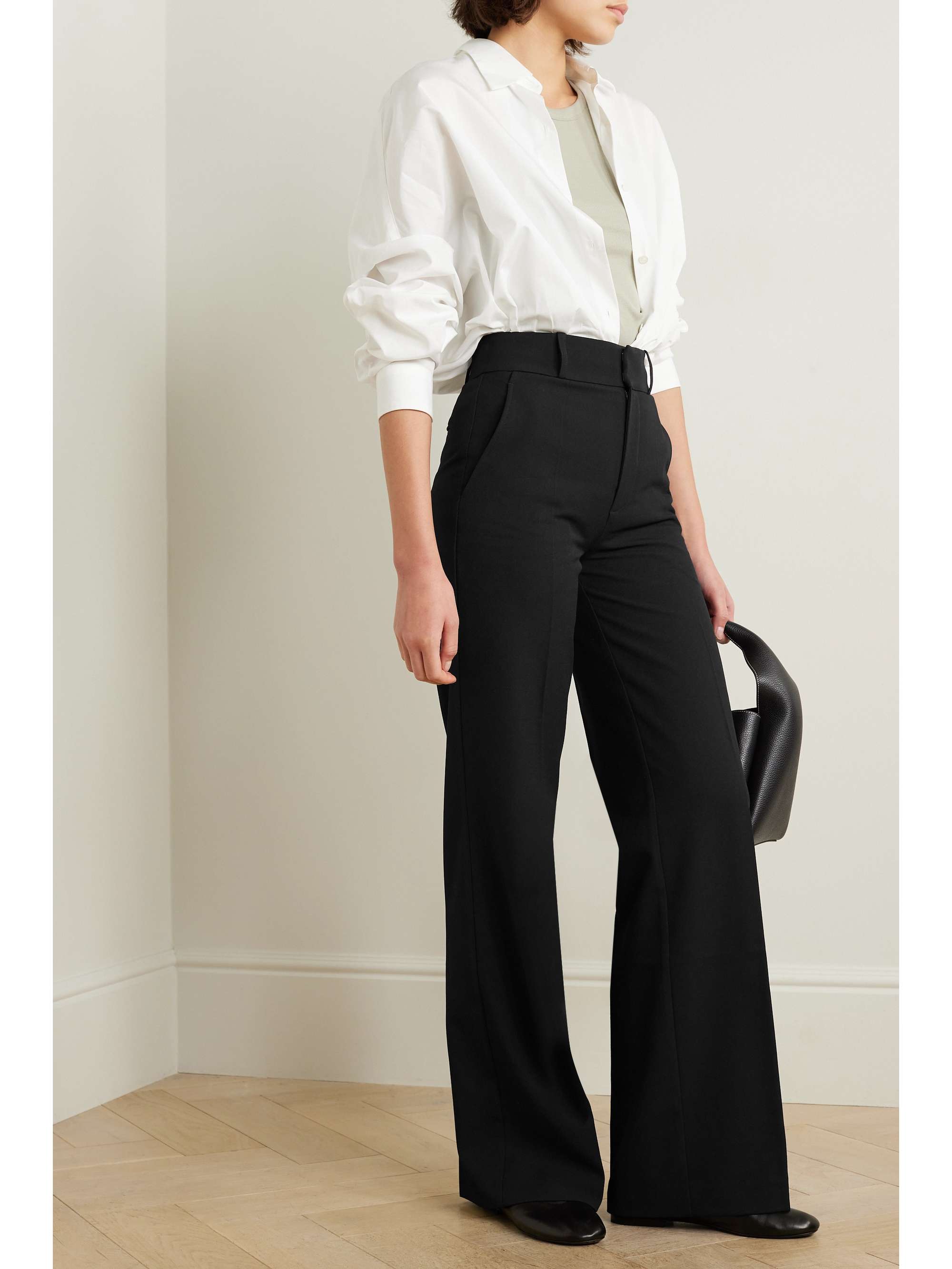 FRAME Relaxed stretch-crepe straight-leg pants