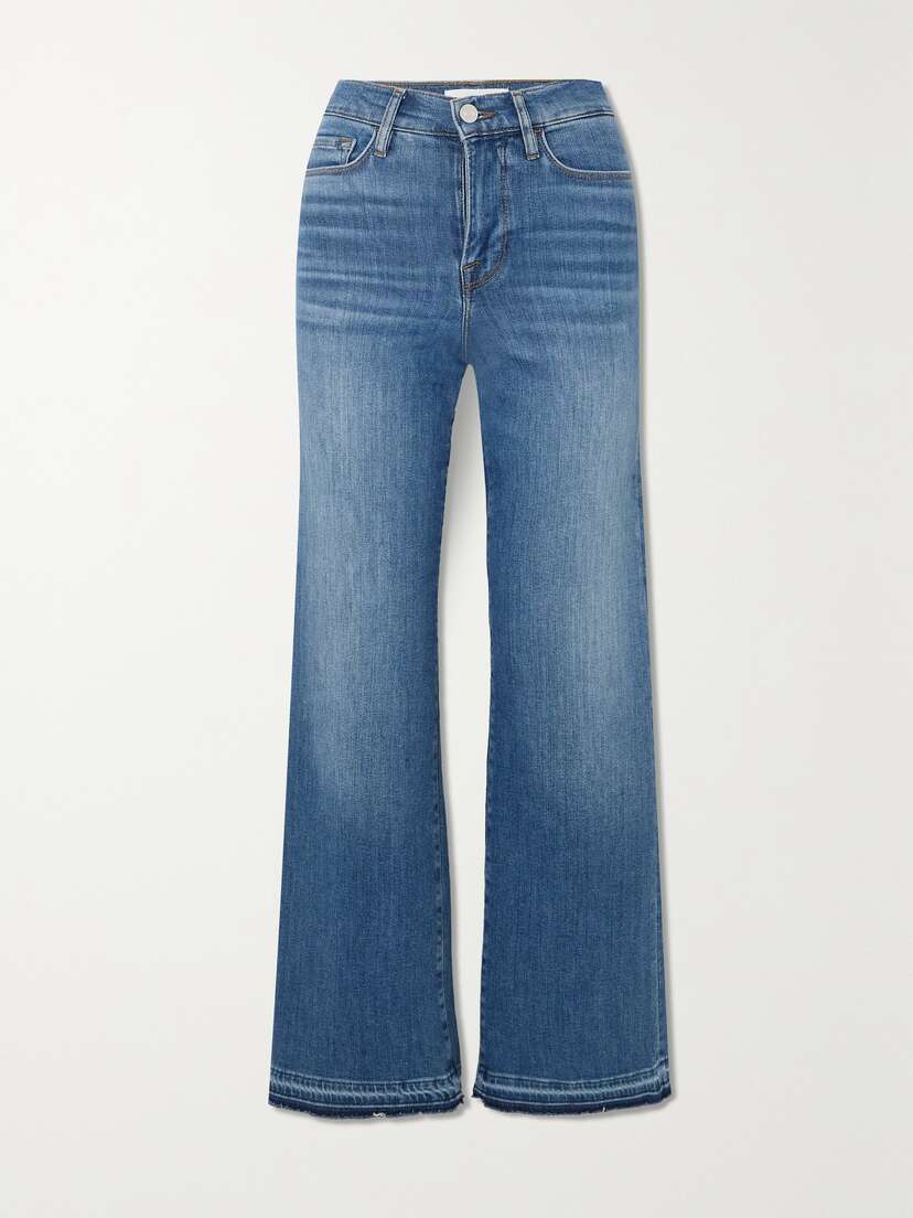 Frame Le Slim Palazzo Frayed High-rise Wide-leg Jeans