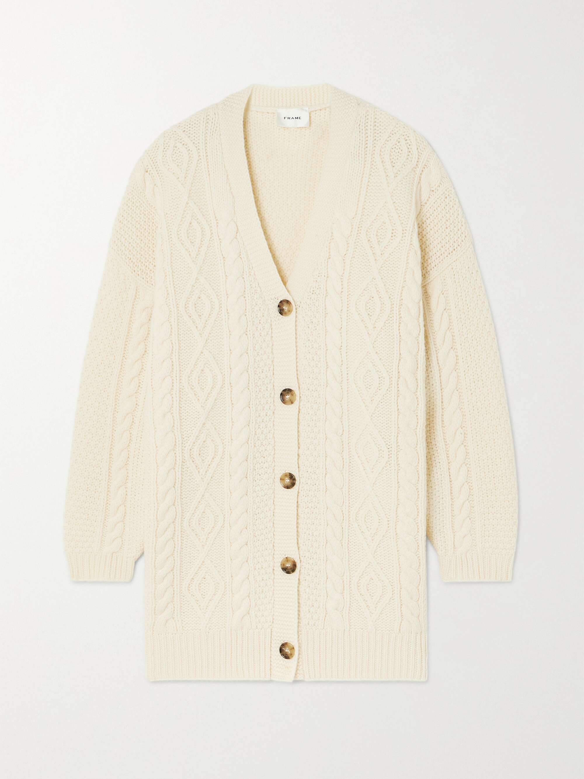 FRAME Oversized cable-knit merino wool cardigan | NET-A-PORTER