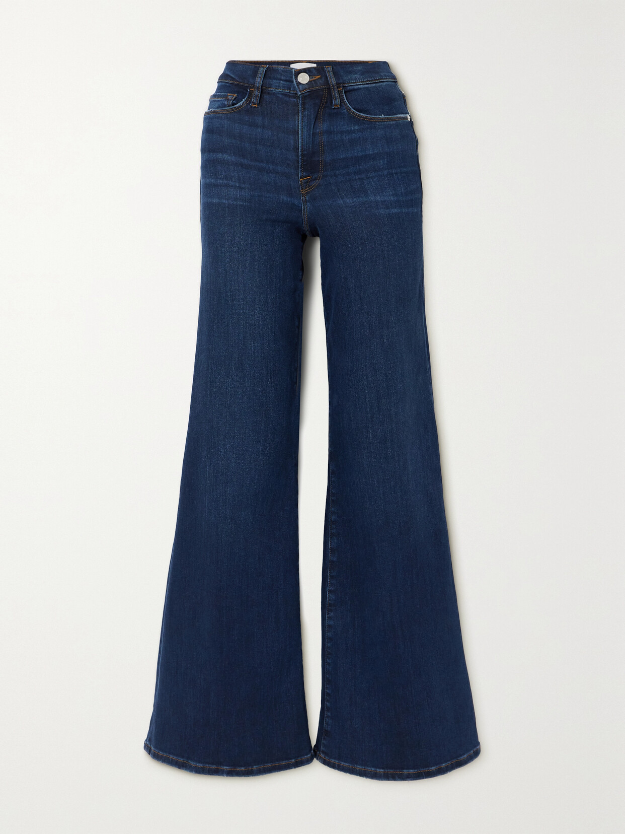 Shop Frame Le Palazzo High-rise Wide-leg Jeans In Blue