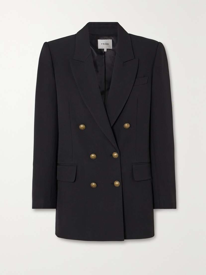 Frame Double-breasted Crepe Blazer - US0