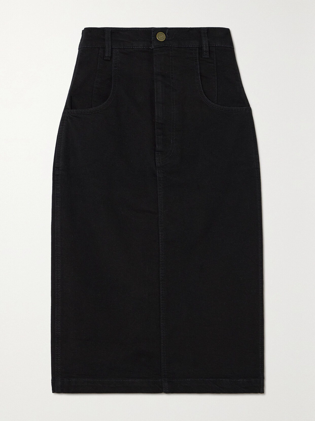 FRAME - The High Waisted Denim Skirt - Black