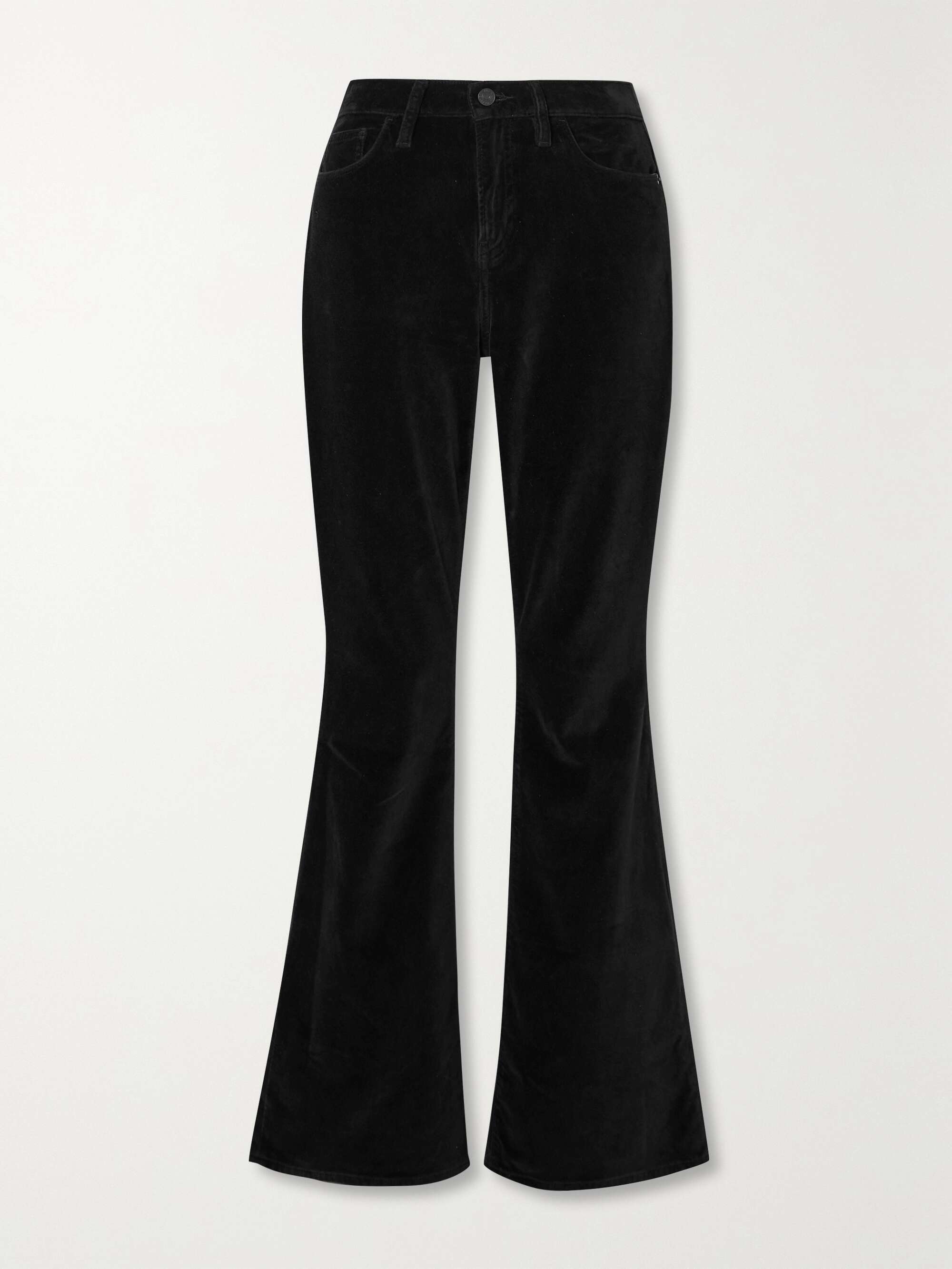 FRAME Le High Flare cotton-blend velvet pants