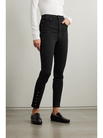 FRAME + NET SUSTAIN The Snapped denim leggings