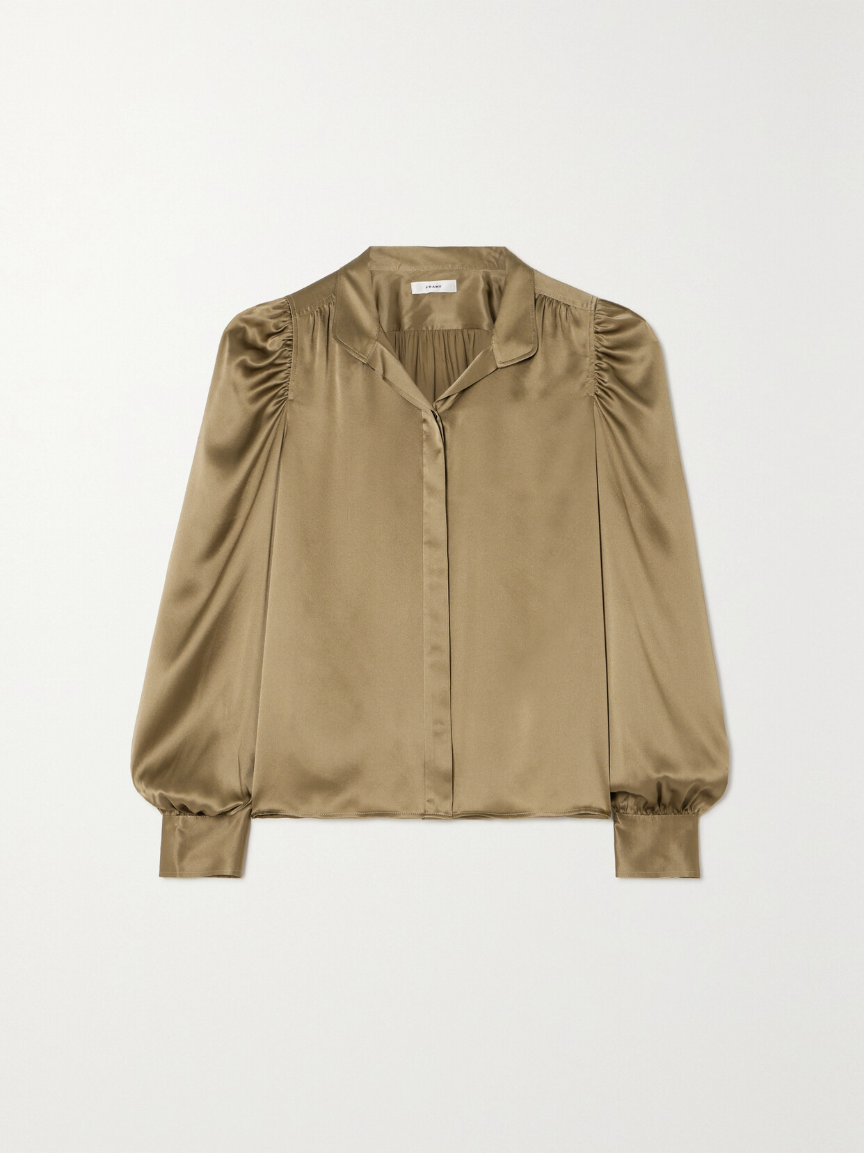 Frame Gillian Silk-charmeuse Blouse In Neutrals