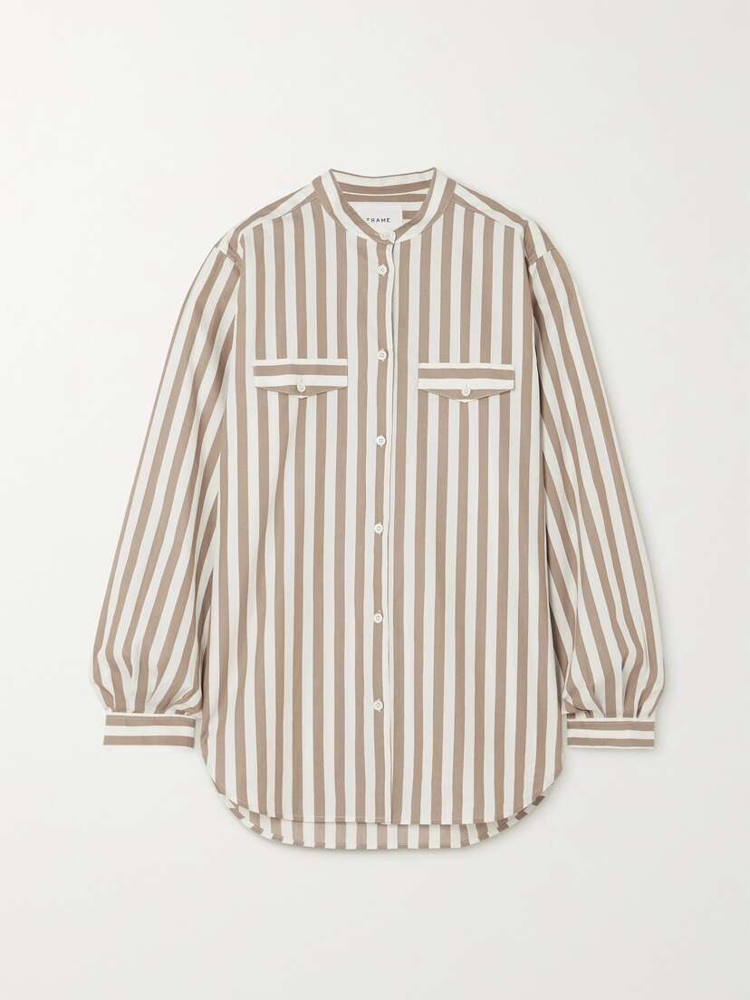 Frame Femme Striped Cotton-poplin Shirt - x large
