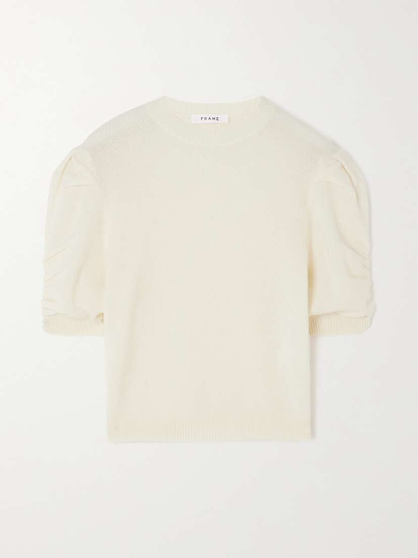 Frame Ruched Recycled Cashmere And Wool-blend Sweater - x large