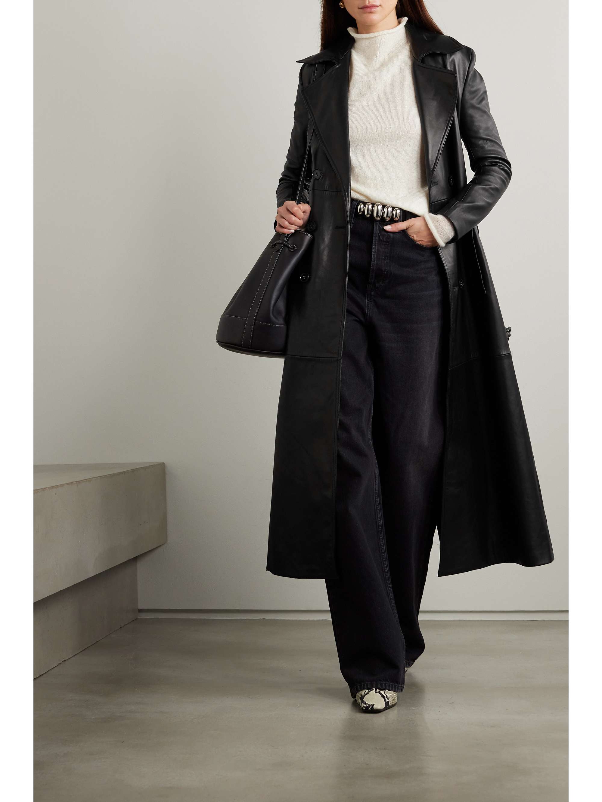 FRAME Sleek belted leather trench coat | NET-A-PORTER