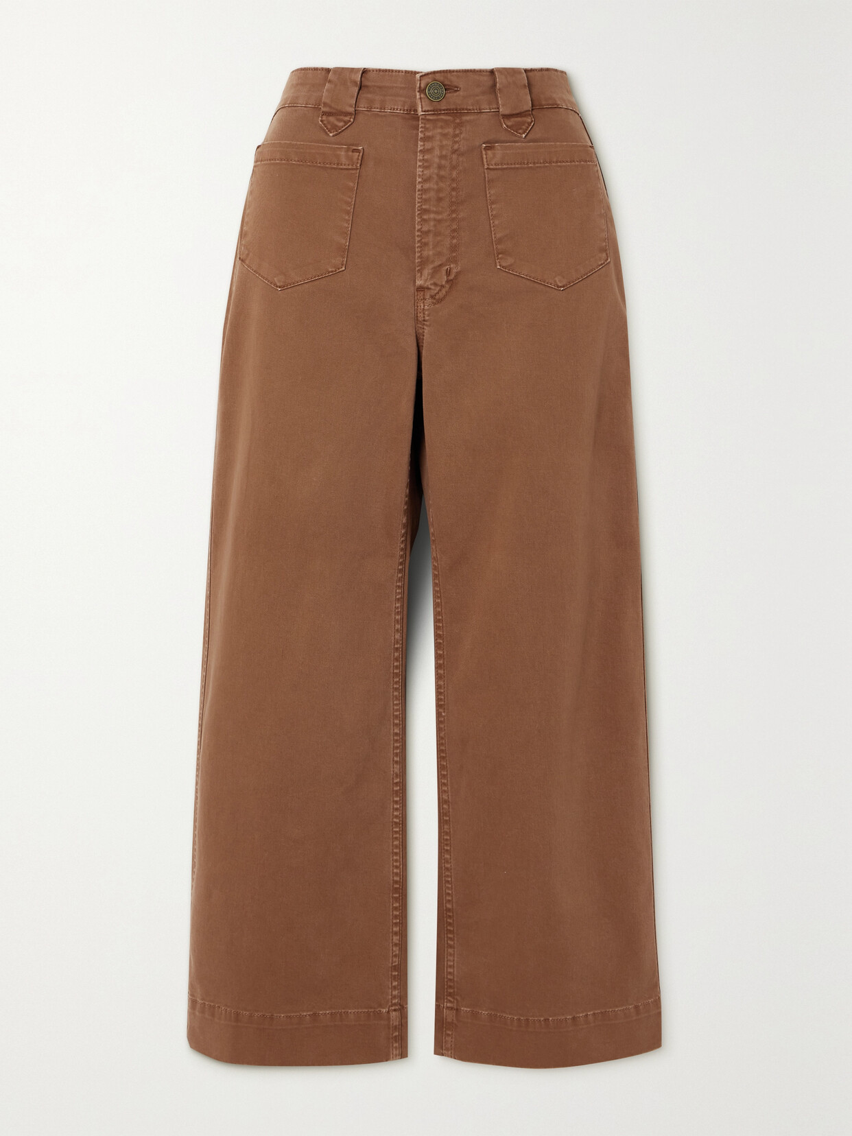 FRAME Utility Cropped High-rise Straight-leg Jeans - Brown