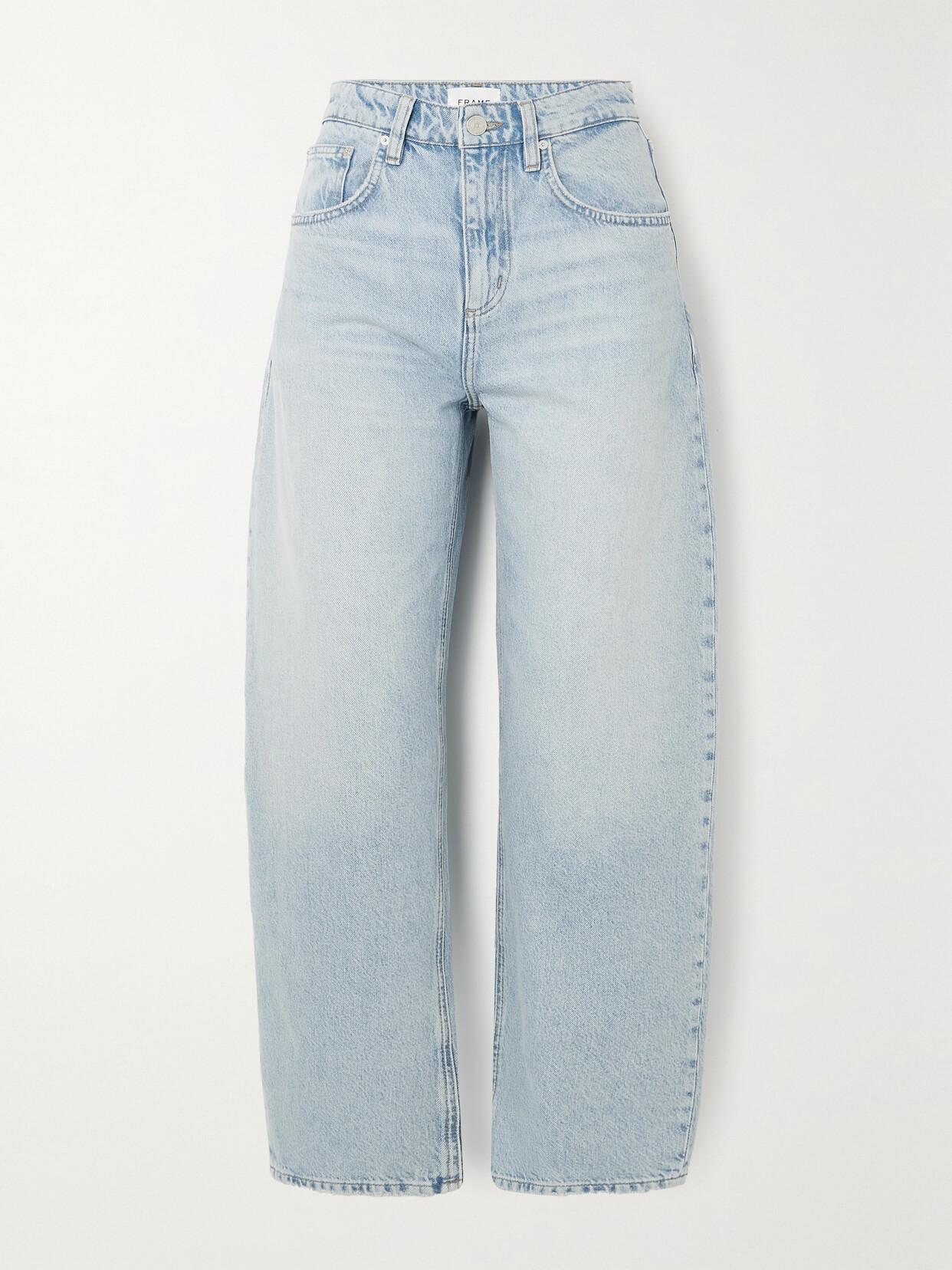 FRAME + Net Sustain Long Barrel High-rise Tapered Jeans - Blue