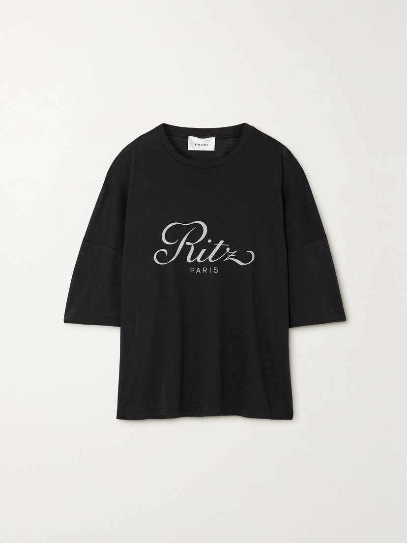 Frame + Ritz Paris Printed Cotton-jersey T-shirt