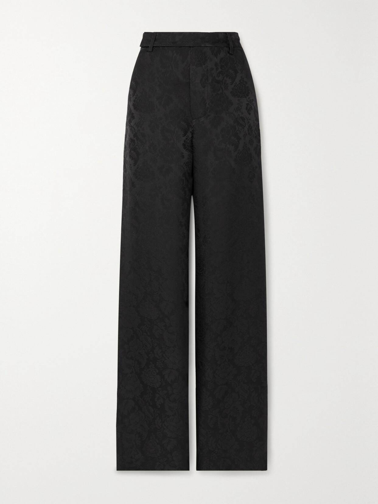 FRAME - + Ritz Paris Silk-jacquard Wide-leg Pants - Black