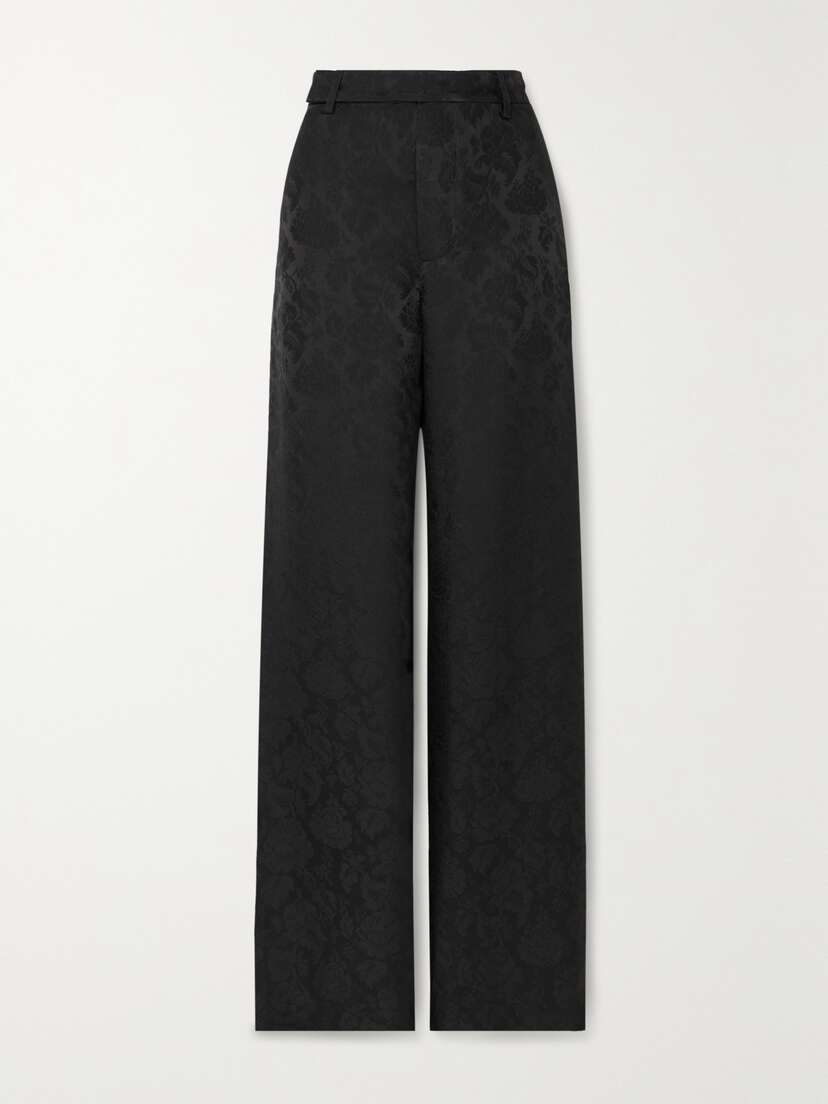 Frame + Ritz Paris Silk-jacquard Wide-leg Pants