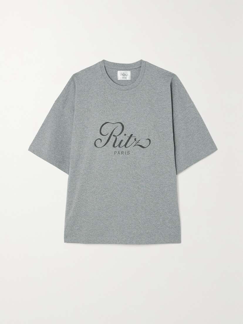 Frame + Ritz Paris Oversized Printed Cotton-jersey T-shirt -  - x large