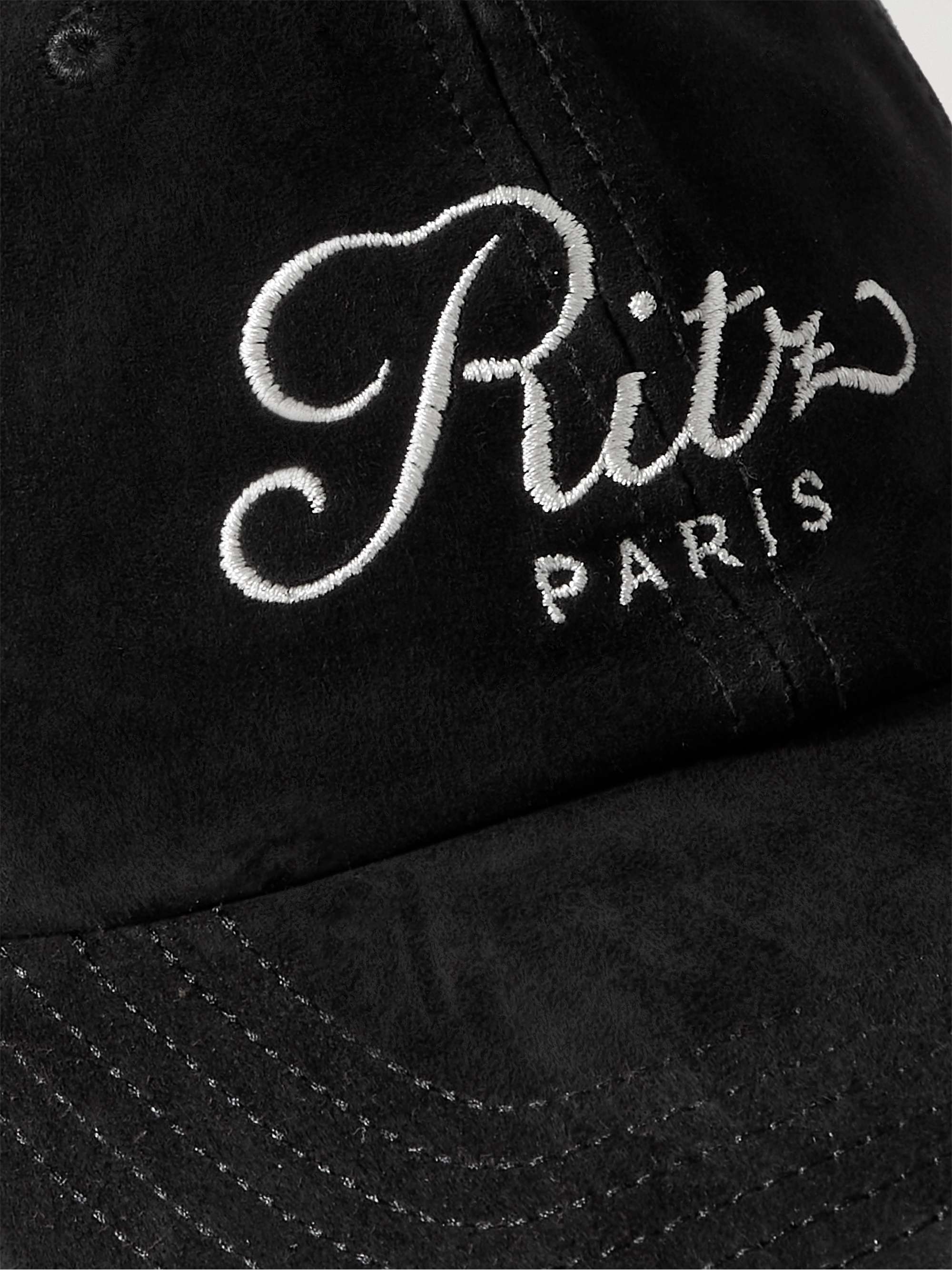 FRAME + Ritz Paris embroidered suede baseball cap | NET-A-PORTER