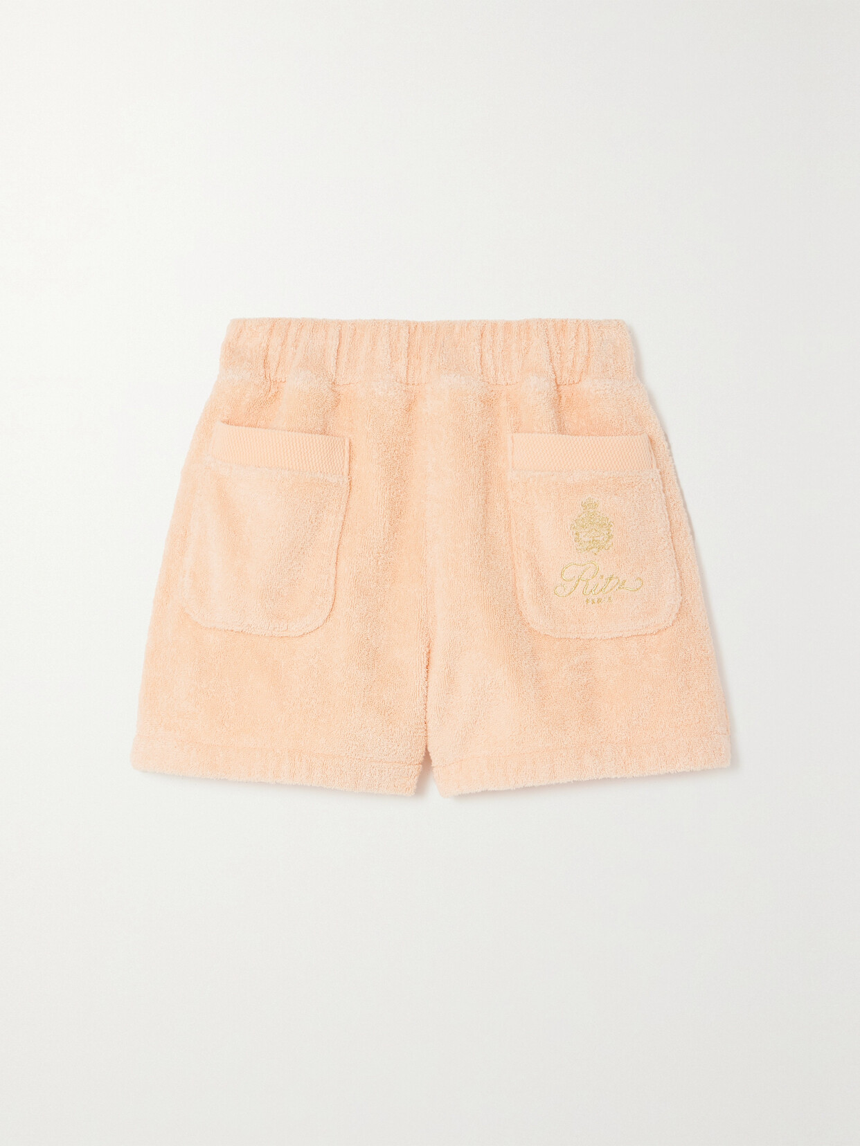 FRAME - + Ritz Paris Embroidered Cotton-terry Shorts - Pink