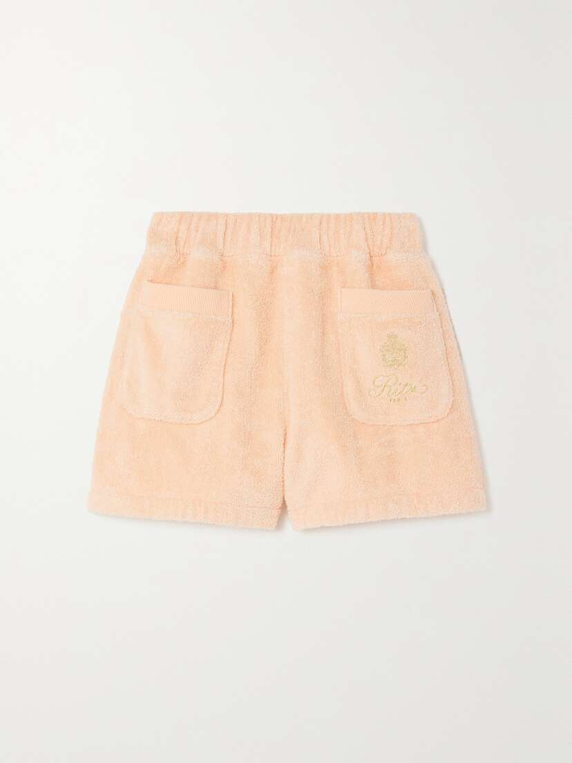 Frame + Ritz Paris Embroidered Cotton-terry Shorts -  - x large