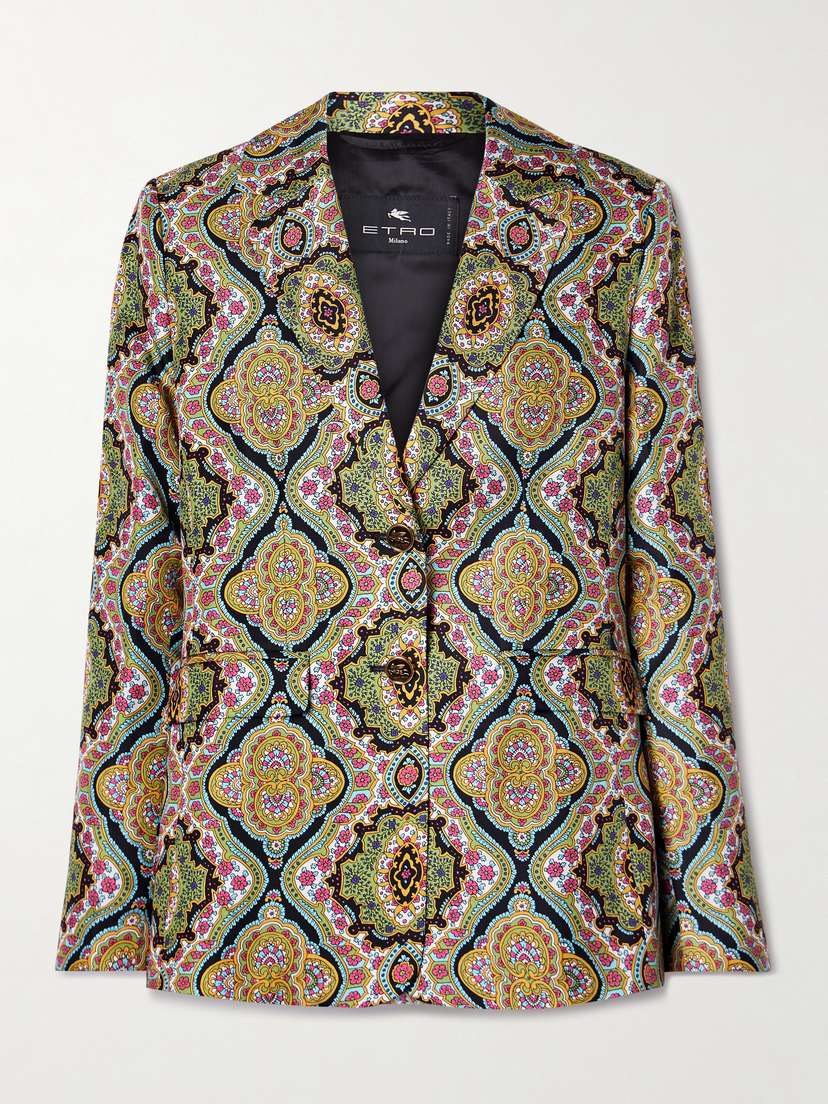 Etro Printed Silk-twill Blazer