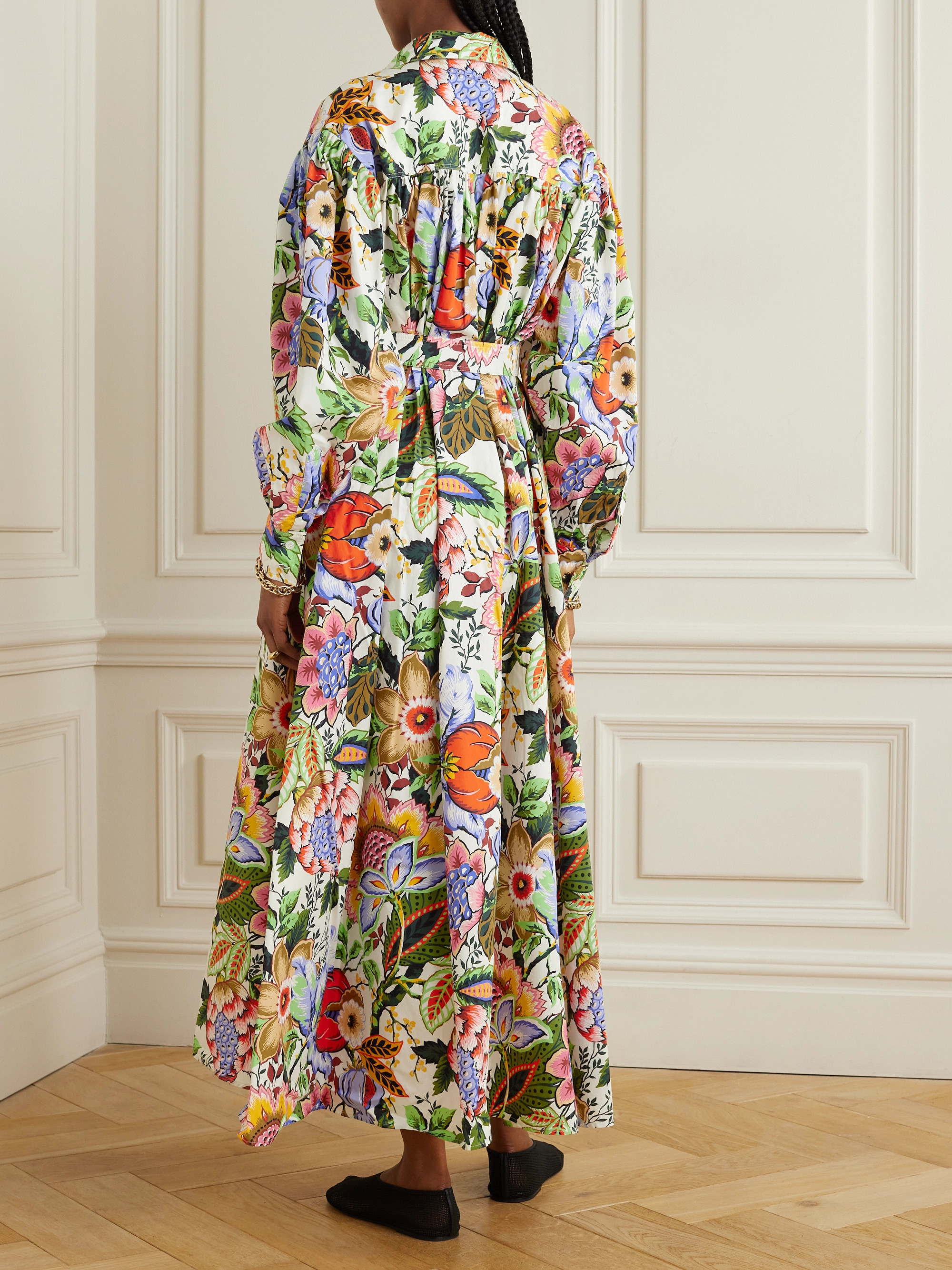 Etro Belted floral-print cotton-poplin maxi shirt dress thumbnail