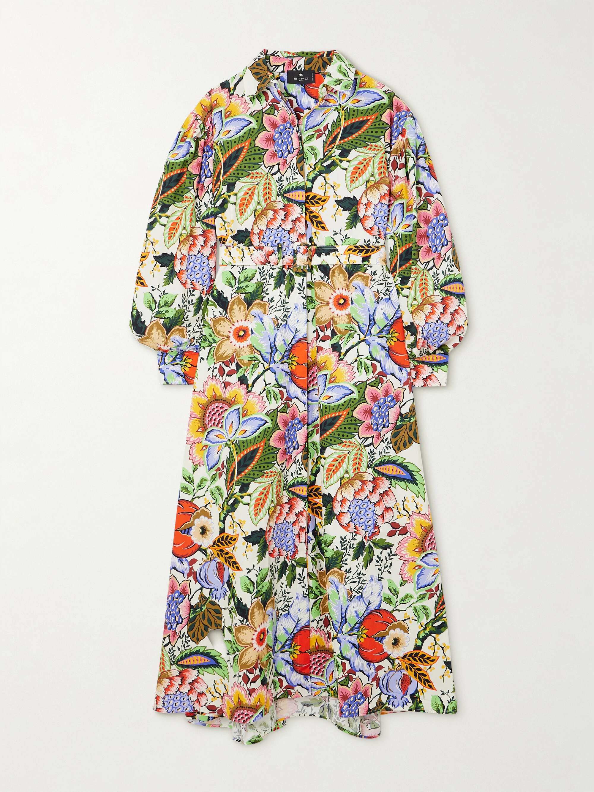 ETRO Belted floral-print cotton-poplin maxi shirt dress | NET-A-PORTER