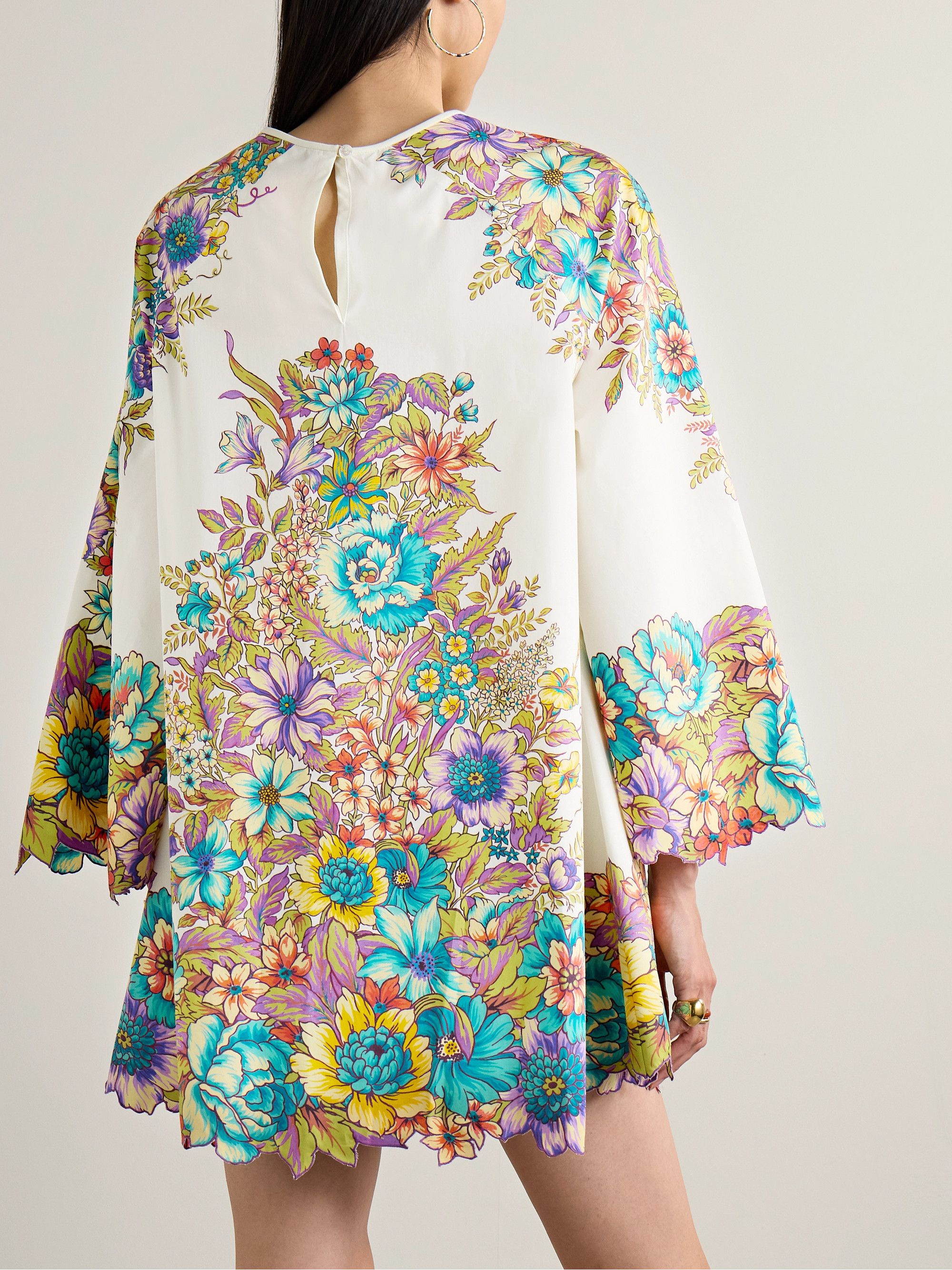 Etro Floral-print cotton-poplin mini dress thumbnail