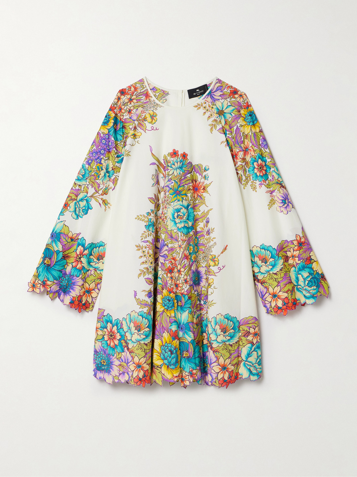 Etro - Floral-print Cotton-poplin Mini Dress - Multi