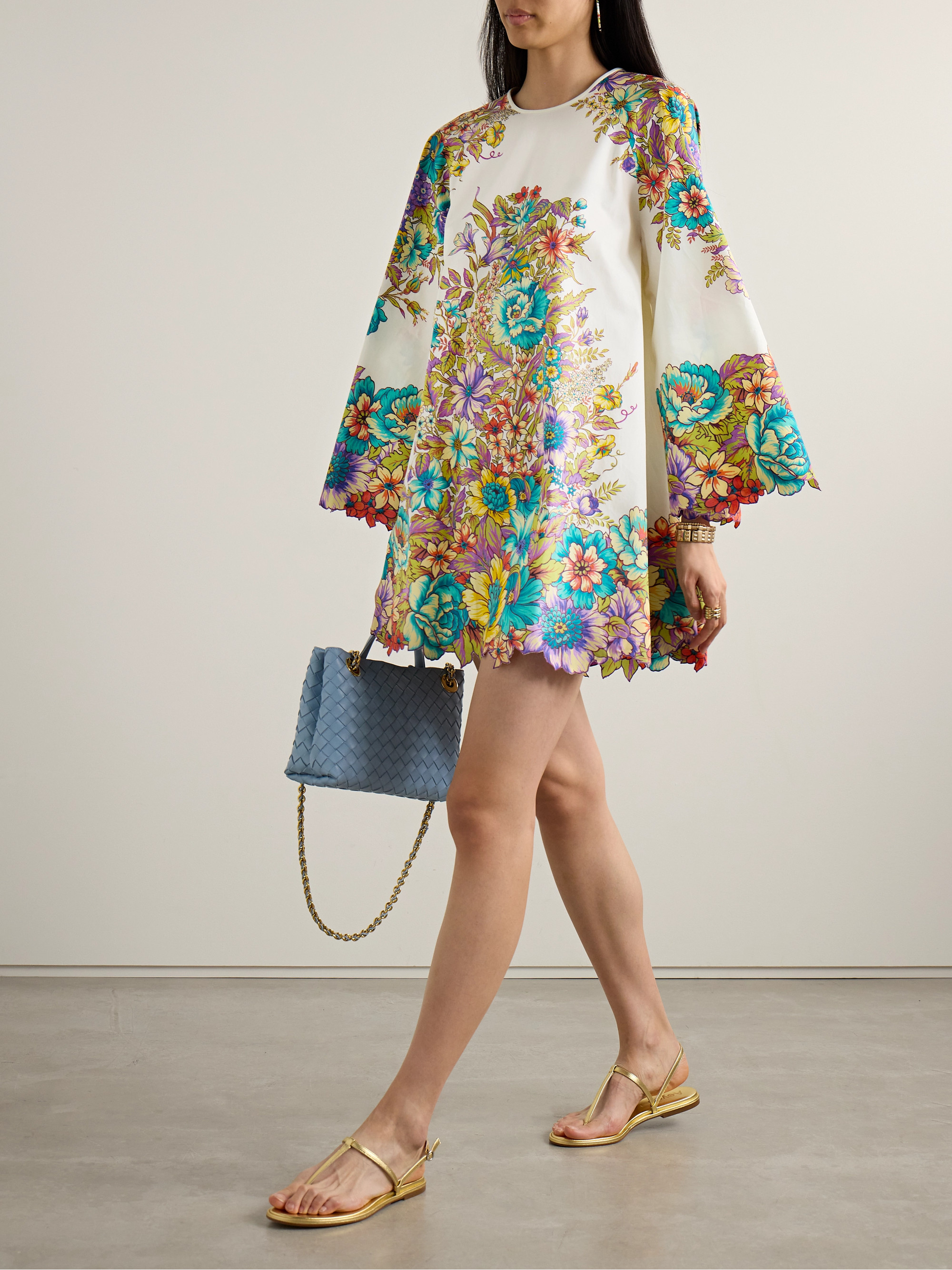 Etro Floral-print cotton-poplin mini dress