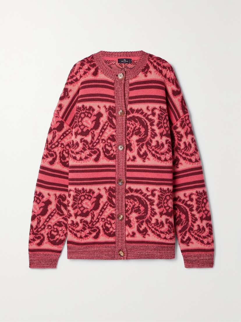 Etro Oversized Wool-blend Jacquard Cardigan