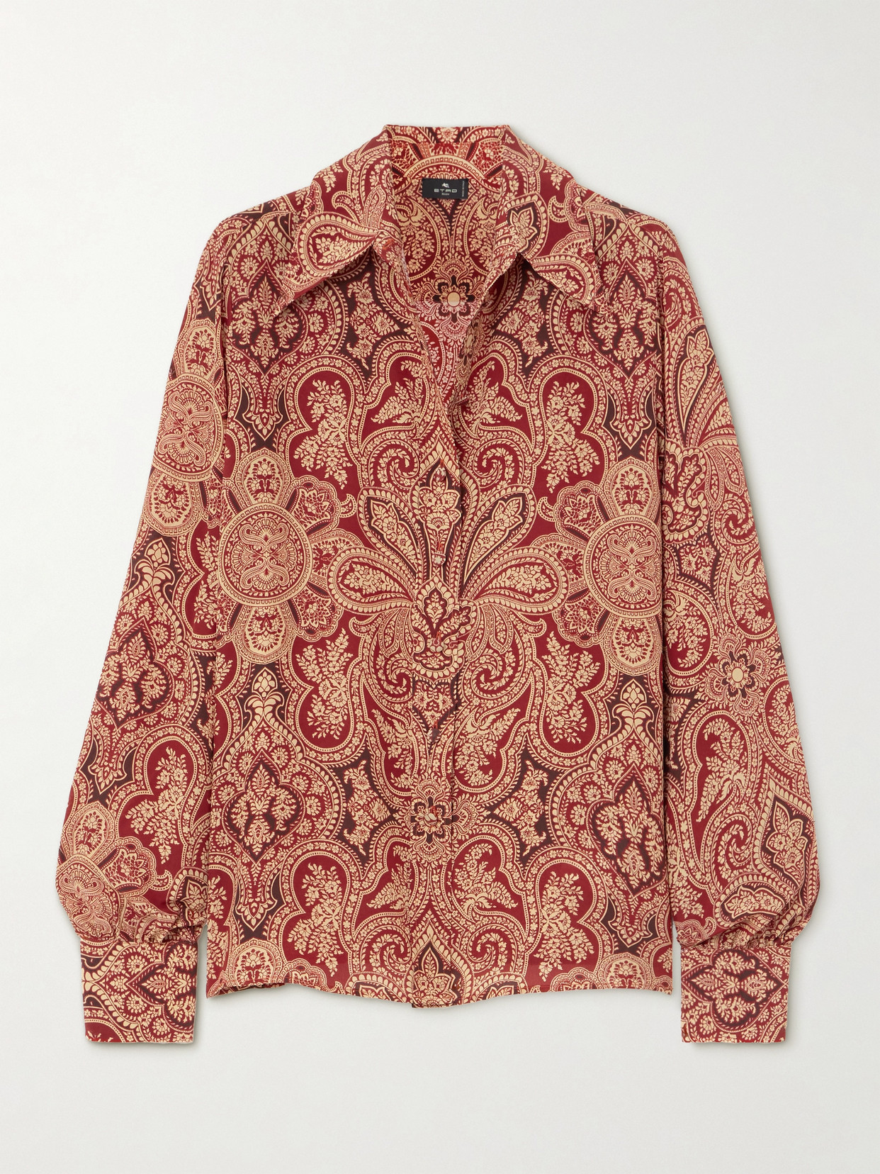 Etro Printed Silk Shirt In Pink