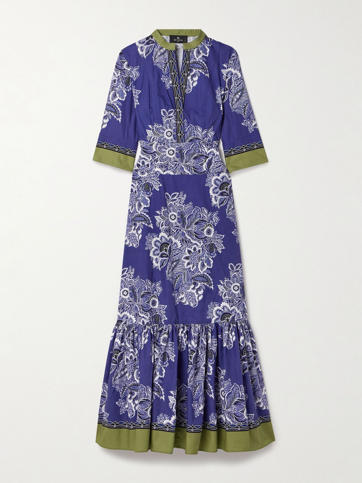 Floral-print cotton-poplin midi dress