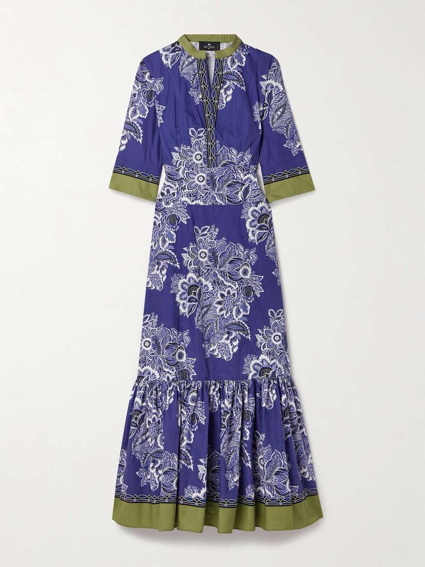 Etro Floral-print Cotton-poplin Midi Dress
