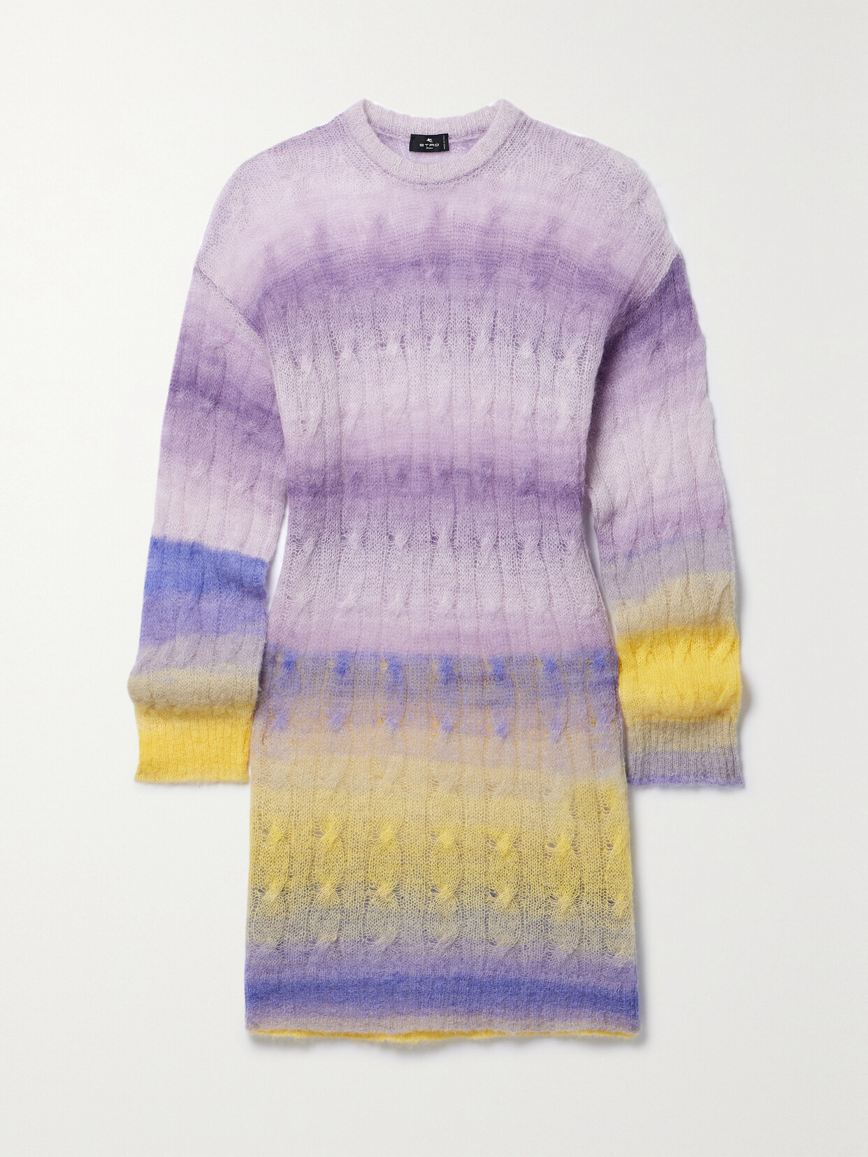 Shop Etro Dégradé Cable-knit Sweater In Multi