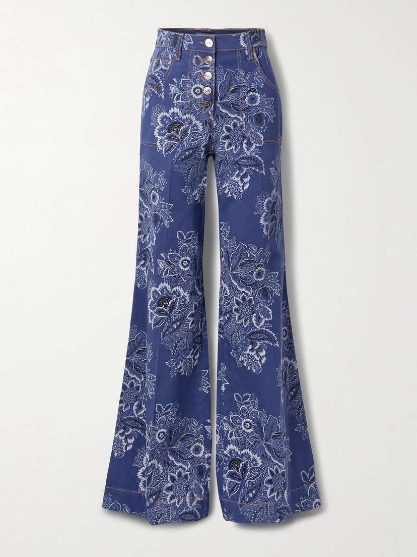 Etro Printed High-rise Flared Jeans