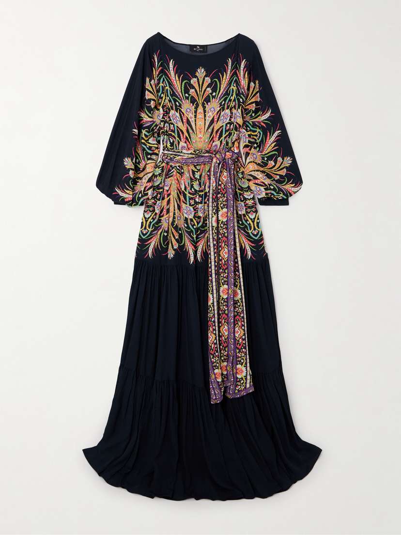 Etro Printed Crepe Maxi Dress