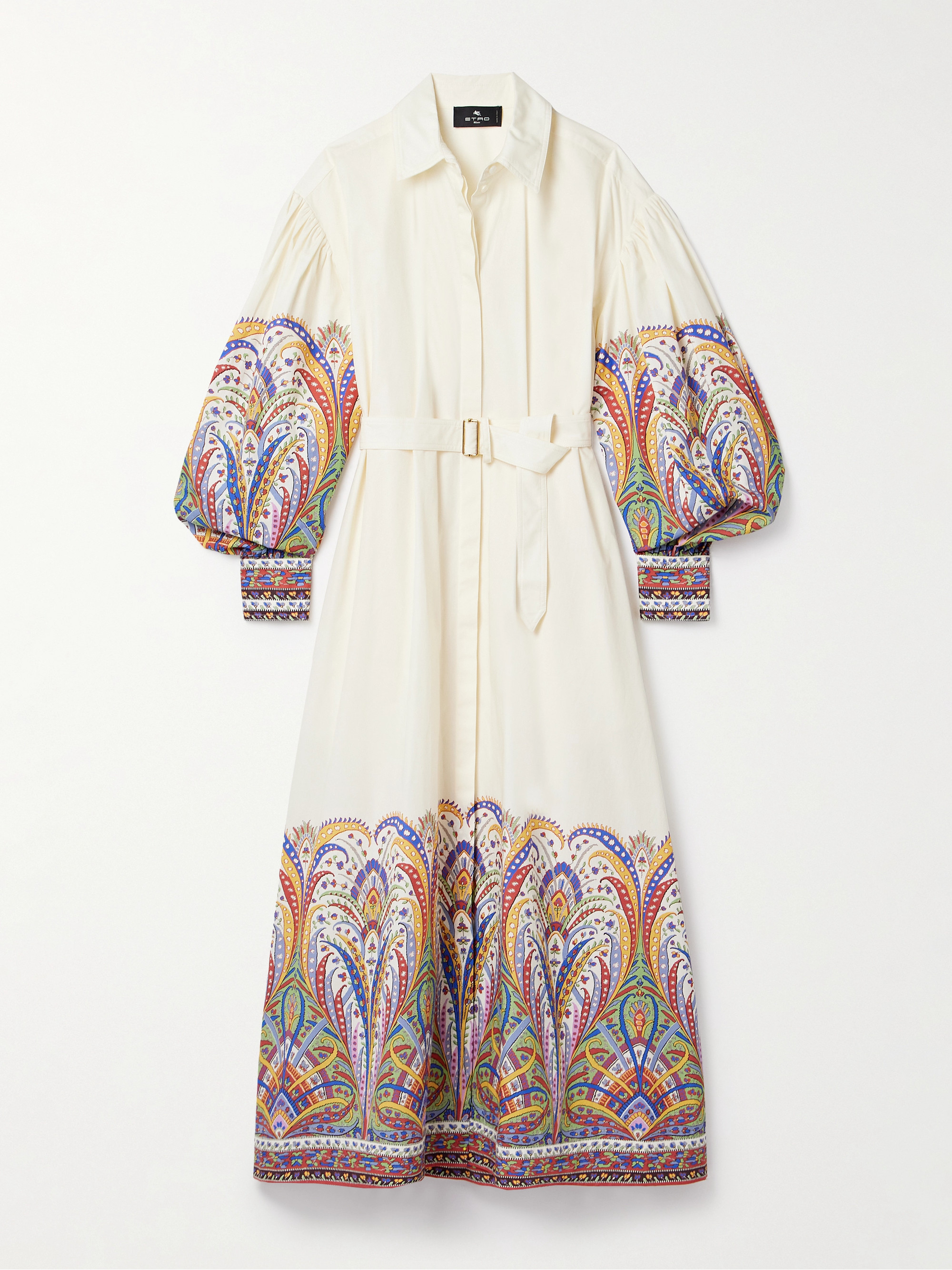 Etro Belted paisley-print cotton-poplin midi shirt dress thumbnail