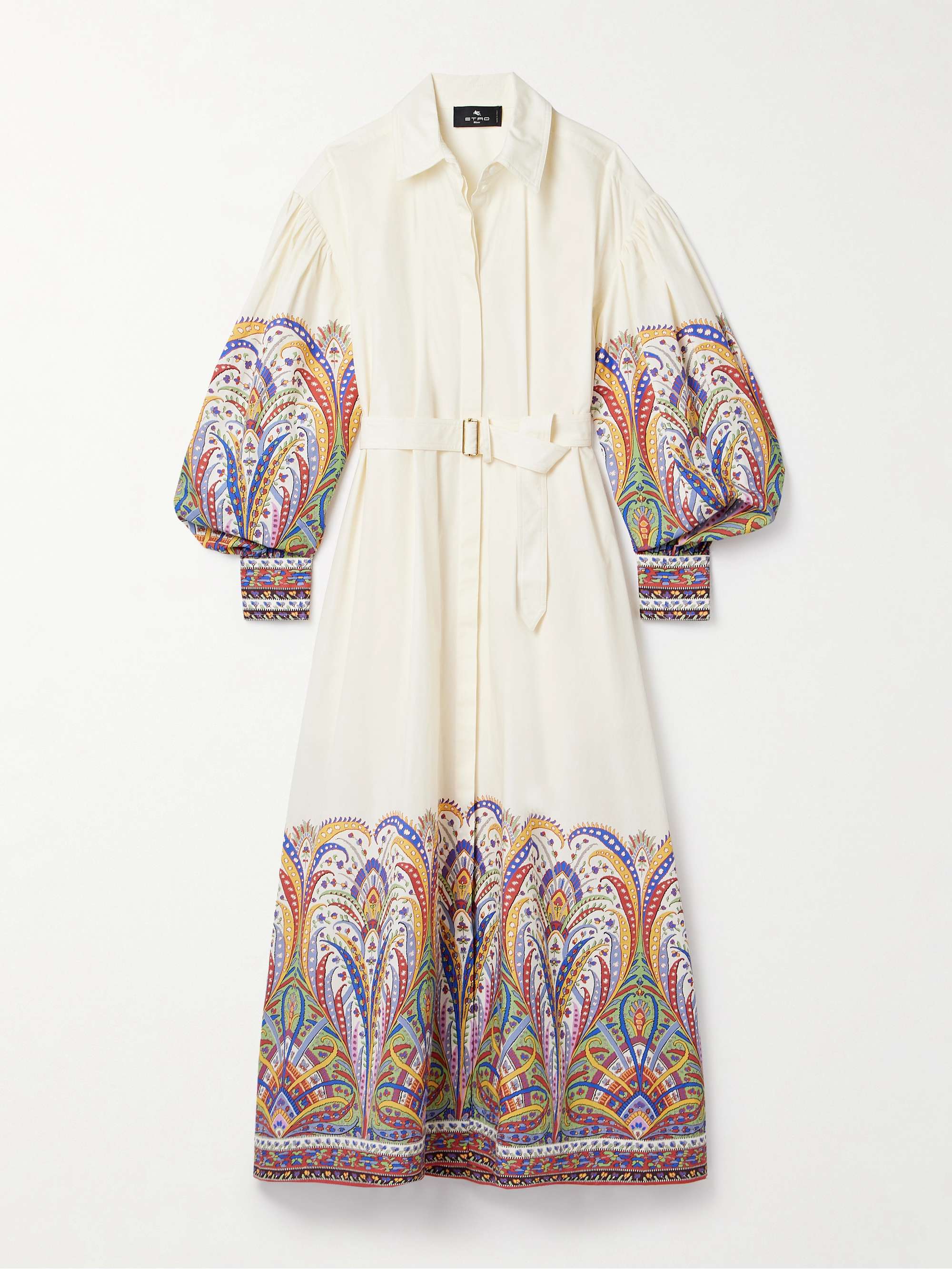 ETRO Belted paisley-print cotton-poplin midi shirt dress | NET-A-PORTER