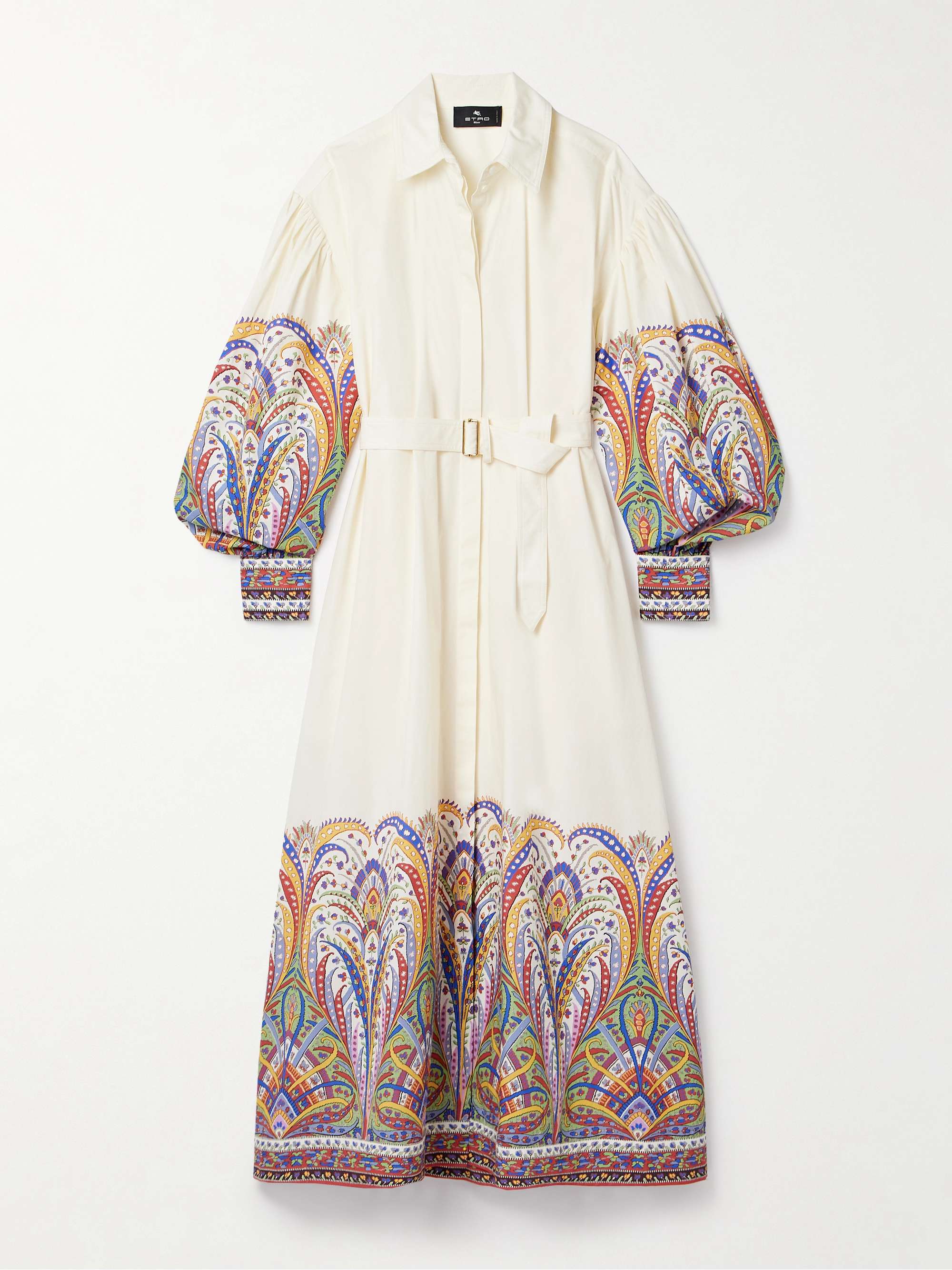 ETRO Belted paisley-print cotton-poplin midi shirt dress