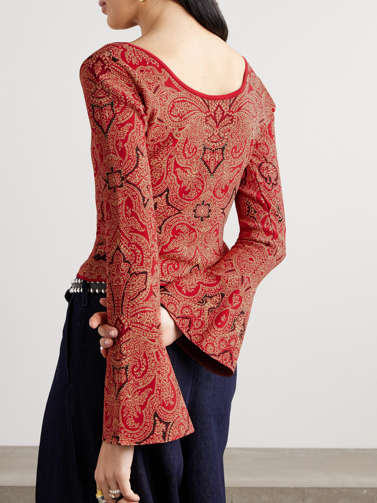 Jacquard-Knit Top
