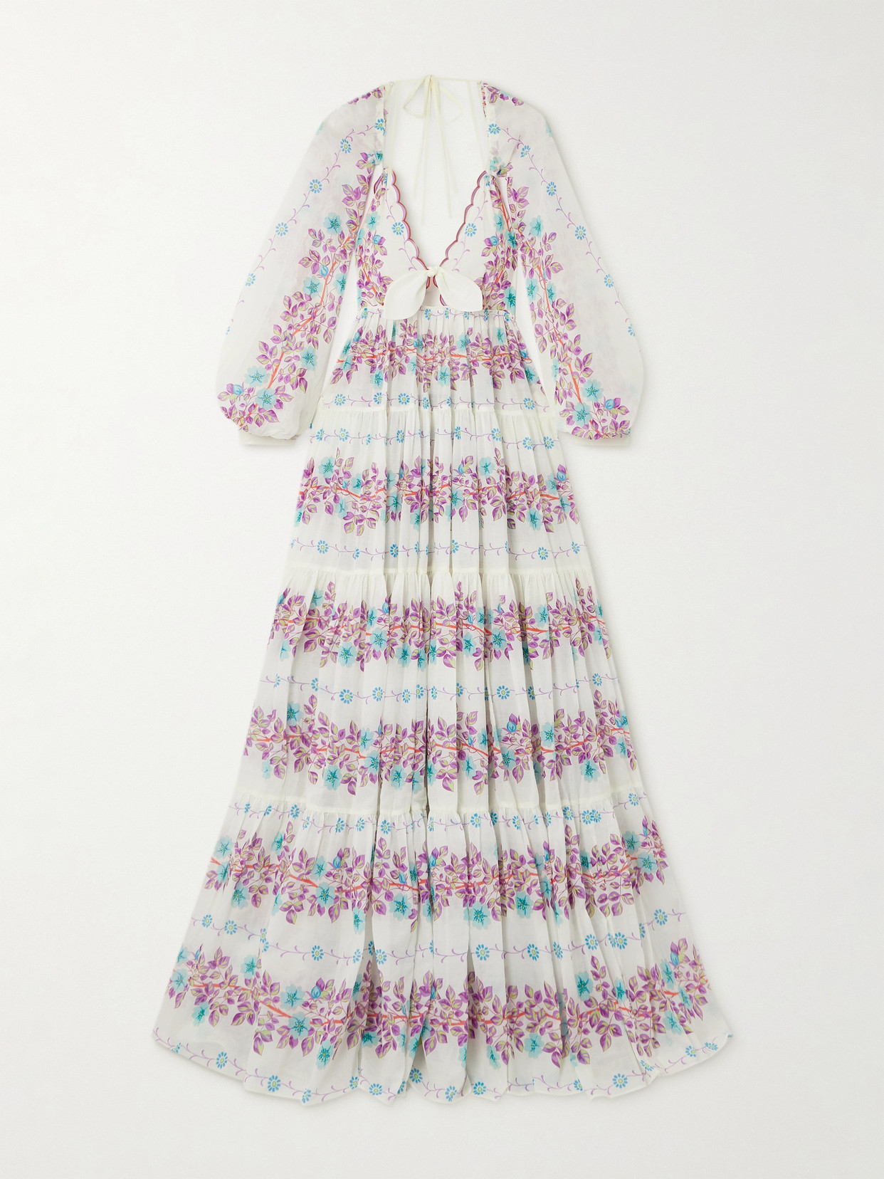 Etro - Floral-print Cotton-gauze Maxi Dress - White