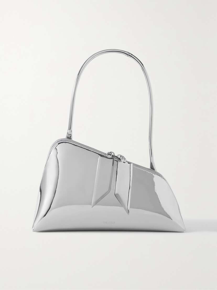 The Attico Sunrise Mirrored Faux Leather Shoulder Bag
