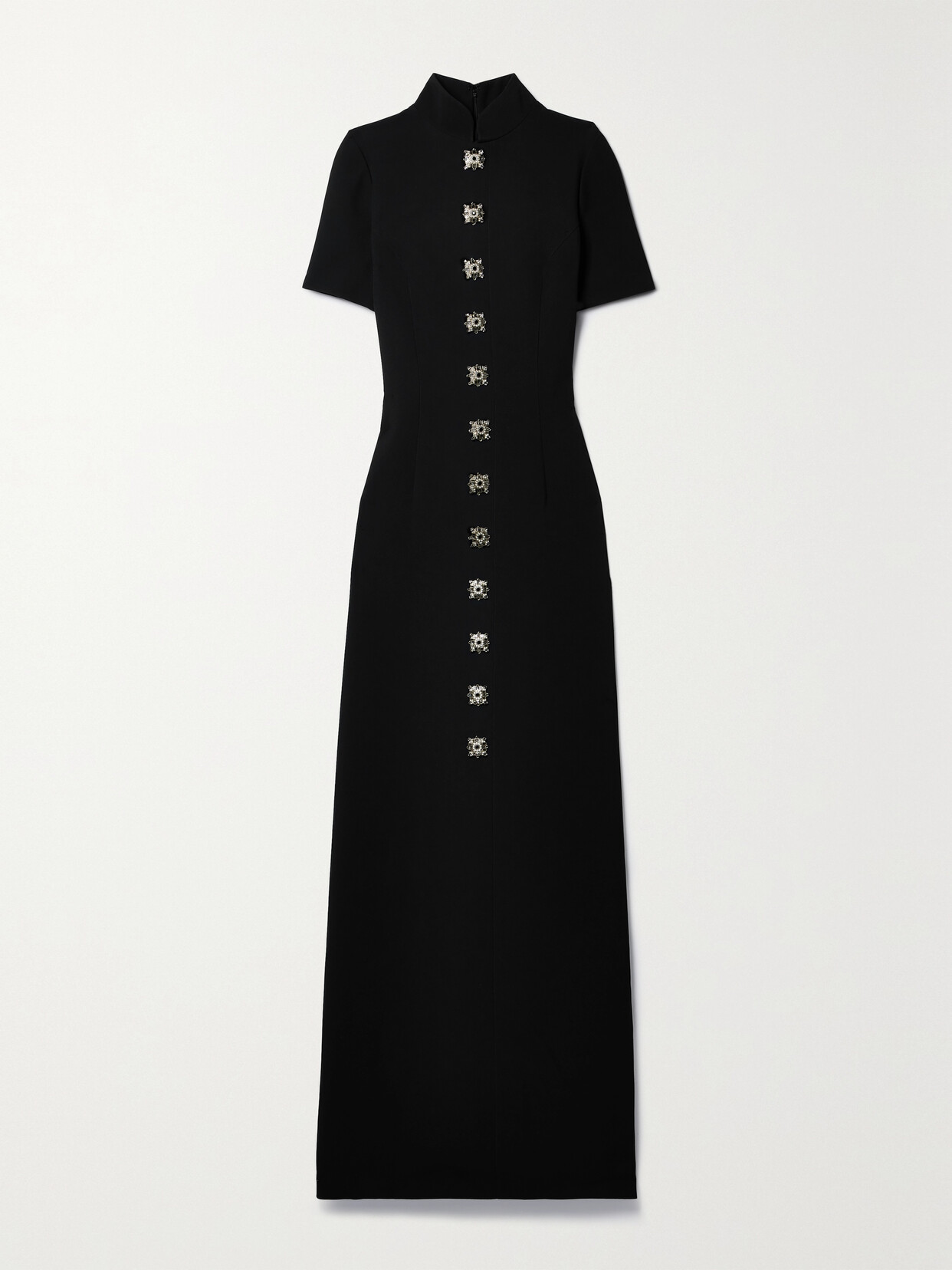 Andrew Gn Embellished Crepe Maxi Dress In Black