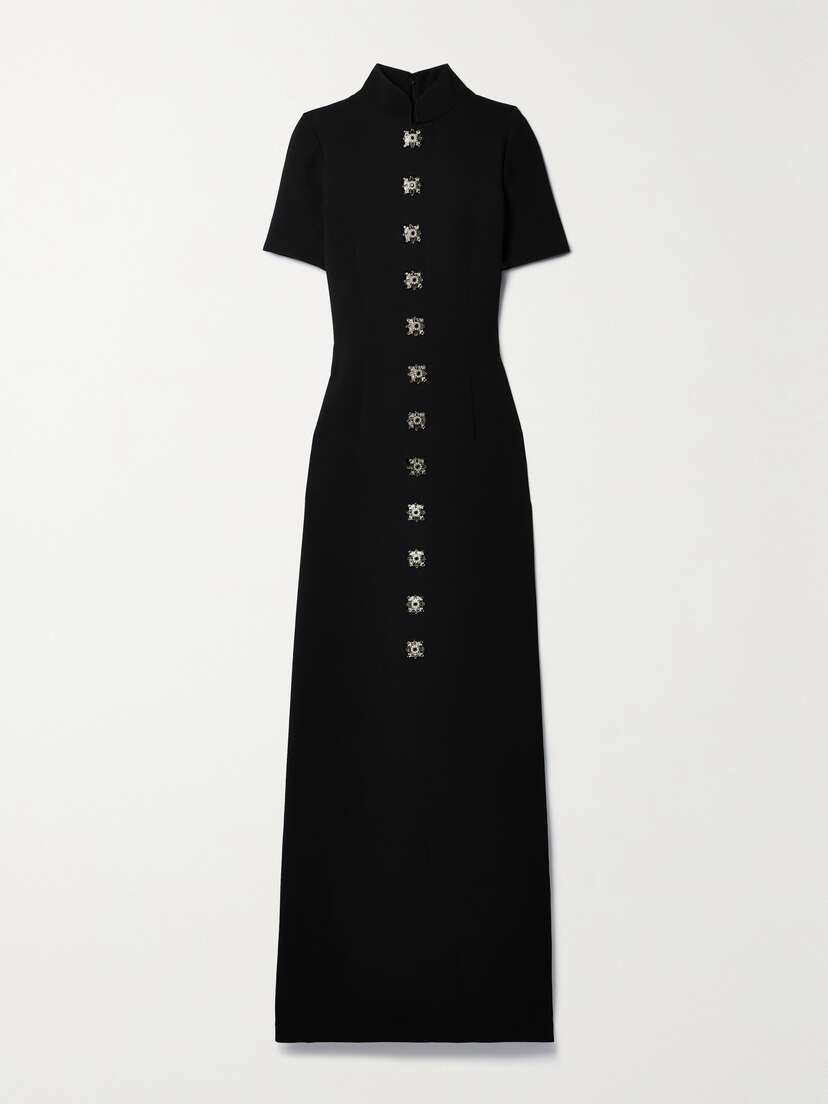 Andrew Gn Embellished Crepe Maxi Dress