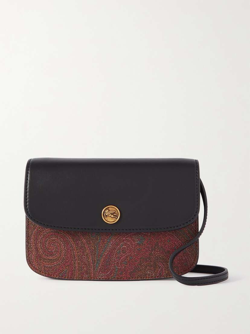 Etro Leather-trimmed Paisley-print Coated-canvas Shoulder Bag