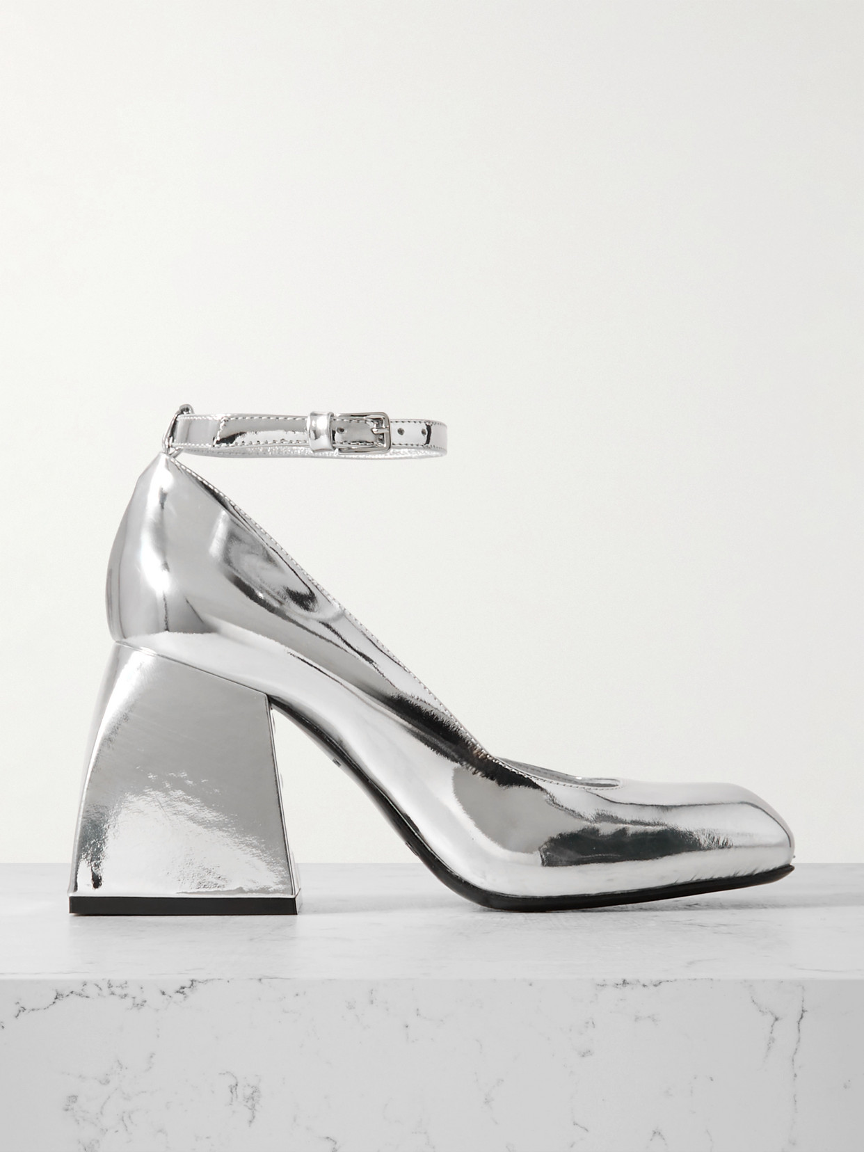 Shop Nodaleto Bulla Pia Metallic Patent-leather Pumps In Silver