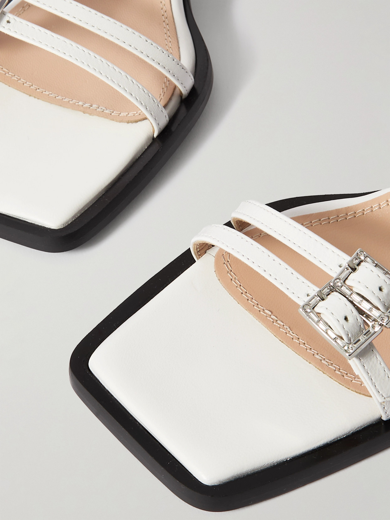 Nodaleto Bulla Laetitia Crystal-embellished Leather Sandals In White