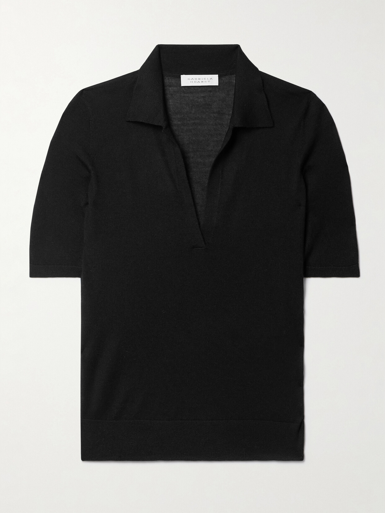 Gabriela Hearst Frank Cashmere And Silk Polo Jumper In Black