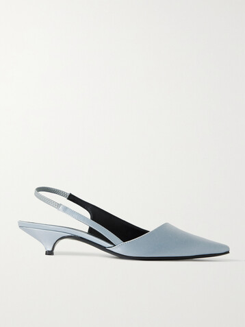 LOULOU DE SAISON + NET SUSTAIN Sulue satin slingback pumps